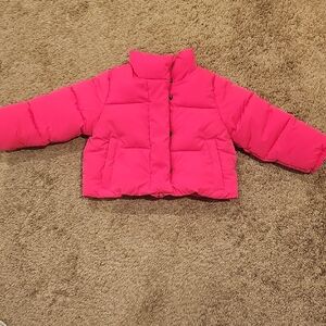 Amazon Essentials Kids Bright Pink Puffer Jacket